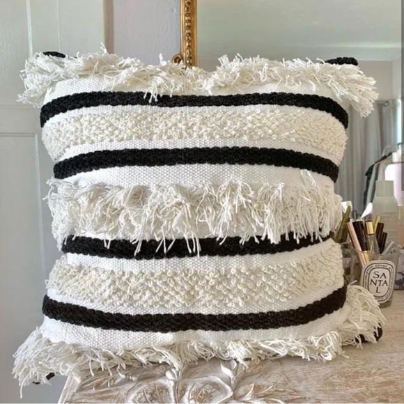 Anthropology Indira boho Decorative pillow sham with light fringe and sequence - Picture 1 of 9